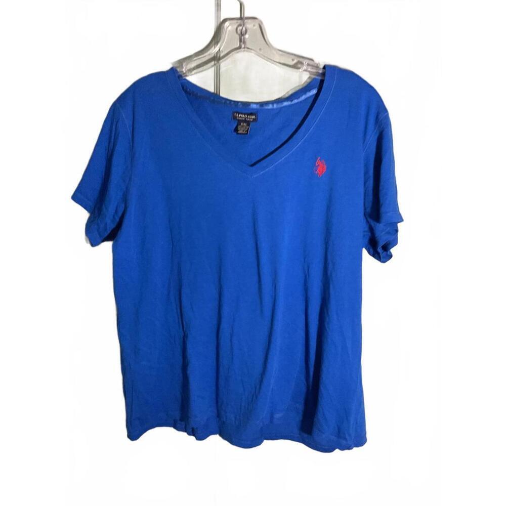 US Polo Association Royal Blue V Neck Short sleeve T Shirt Size XXL